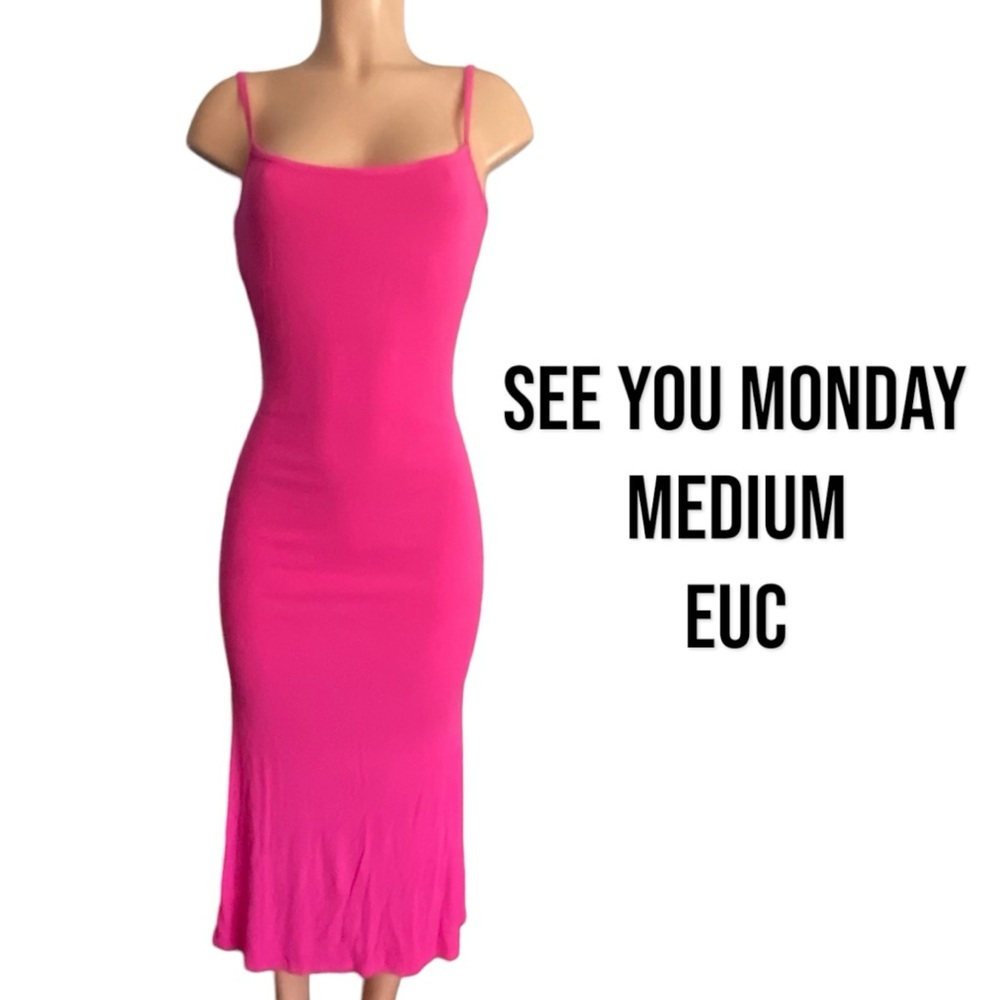 See You Monday Ribbed Bodycon Maxi Spaghetti Strap Dress